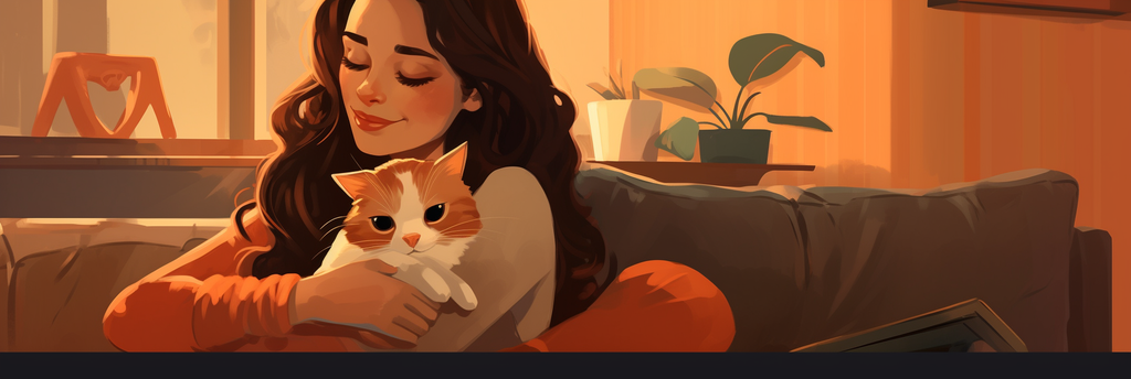 Pet Lover - Woman with Cat
