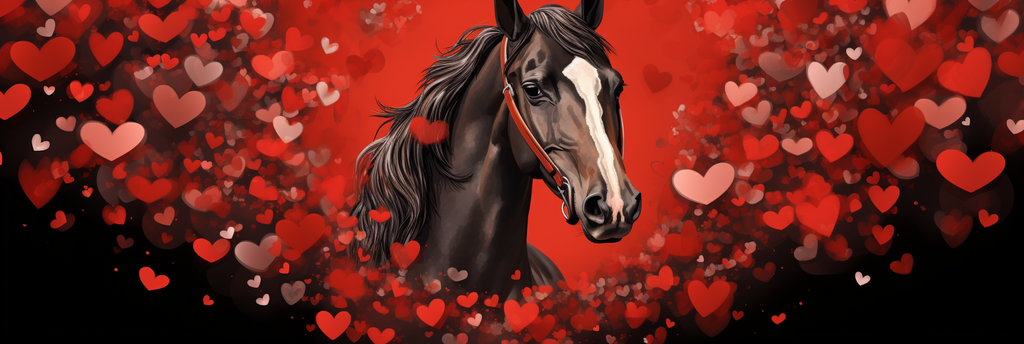 Animal Art Lover - Horse surrounded by Hearts