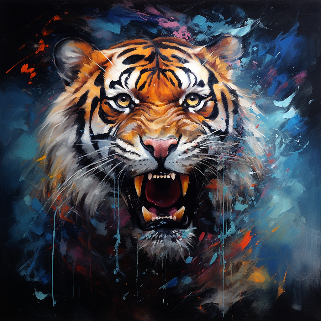 Roaring Tiger Art